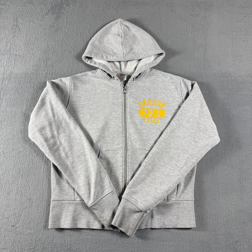 Vintage Limited Nike Hoodie Women Med Gray Oregon 72.1 Track Full Zip Sportswear